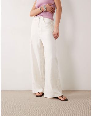 ARKET Linen Mix Wide Leg Trouser - Natural