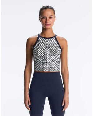 Oysho Comfortlux Striped Tank Top - Blue