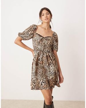 Miss Selfridge Animal Mini Dress - Natural