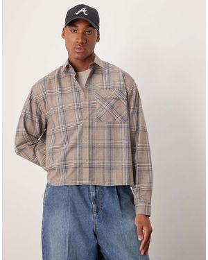 ASOS – kastiges oversize-hemd - Grau