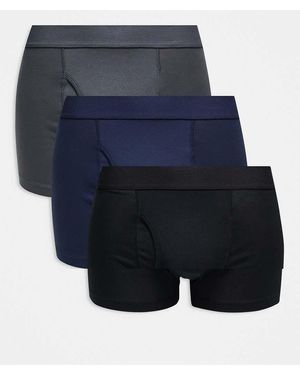 Weekday Confezione Da 3 Boxer Neri, Blu E Grigi