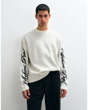 ASOS Gestrickter oversize-pullover mit ärmeldetail - Weiß