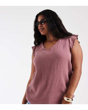 ONLY Top Met V-Hals En Textuur - Meerkleurig