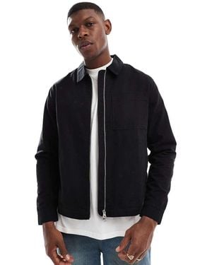 New Look Twill Zip Through Jacket - Blue