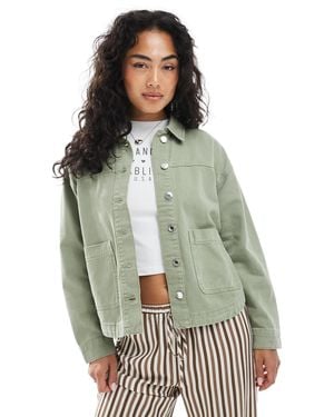 Vero Moda Denim Shacket With Front Pockets - Gray