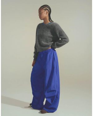Bershka Technical Parachute Trousers - Blue