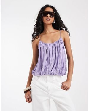 ASOS Strappy Bubble Hem Top - Purple