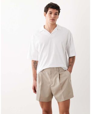 ASOS Smart Wide Cropped Shorts - White