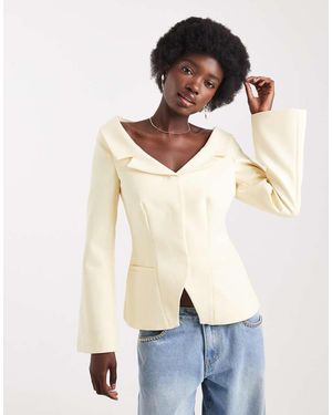 ASOS Tailored Off Shoulder Blazer - Natural