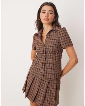 Miss Selfridge Tailored Shirt Co-Ord - Brown