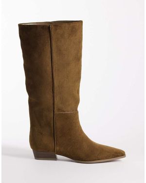 ASOS Catalina Slim Slouchy Knee Boots - Brown