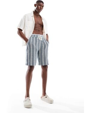 Pull&Bear Rustic Pull On Shorts - Blue
