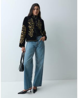 Miss Selfridge Giacca Trophy Ricamata - Blu