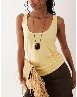 ASOS Corded Necklace With Clean Resin Pendant - Natural