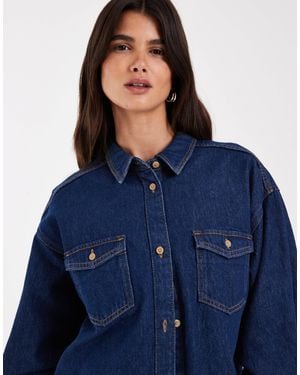 JJXX Bella Oversized Denim Shirt - Blue