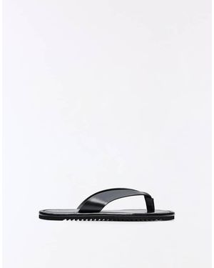 Bershka Thong Flat Sandals - White