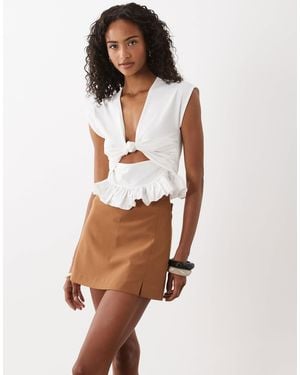 ASOS Mini Pelmet Skort With Split - White