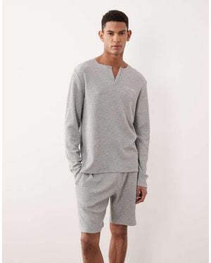 Calvin Klein Waffle Loungewear Shorts Co-ord - Grey