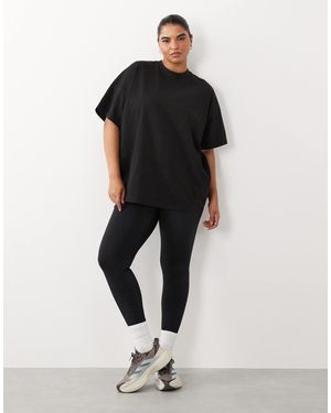 4505 Curve Icon Heavyweight Cotton Oversized T-shirt With Quick Dry Finish - Blue