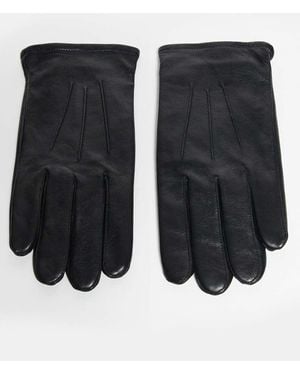 ASOS Premium Leather Touchscreen Gloves - Black