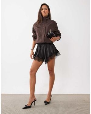 ASOS Satijnen Shorts Met Trekkoord - Zwart