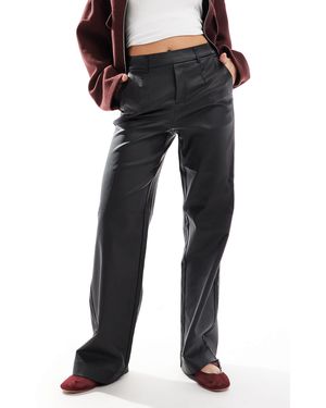 Object Tailored Coated Wide Leg Pants - Black