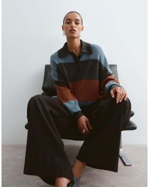 ARRANGE Knitted Oversized Grandad Shirt - Black