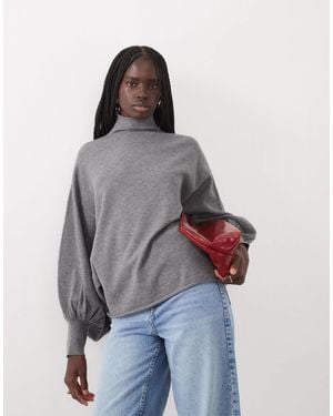 ASOS Batwing Roll Neck Sweater - Gray
