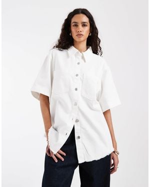 & Other Stories Short Sleeve Denim Shirt - White