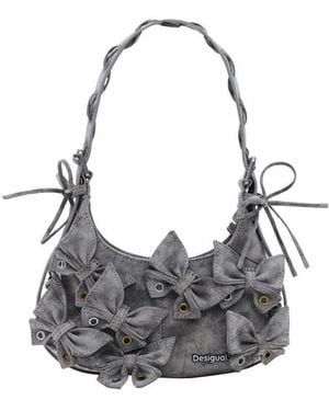 Desigual Small Bag With Butterfly Appliqués - Grey