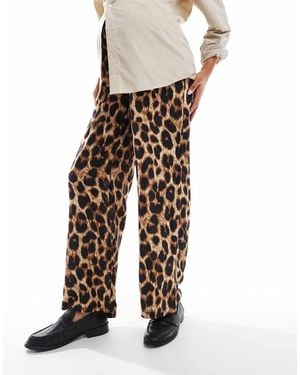 Mama.licious Mamalicious maternity – hose mit leopardenmuster, weitem bein und unterbauchbund - Mehrfarbig