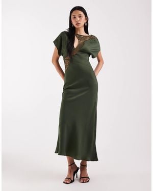 white christmas dresses ASOS DESIGN satin cowl neck bias maxi dress with buckle detail and cut –  ASOS Sample Sale