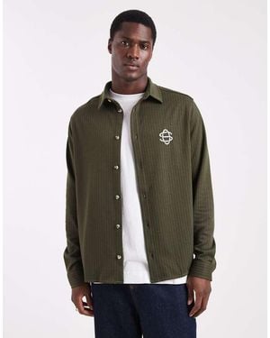 ASOS Relaxed Shirt With Chest Embroidery - Green