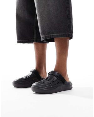 Jack & Jones Moulded Mules With Strap - Black