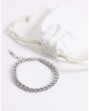 ASOS Waterproof Stainless Steel Interlocking Link Chain Bracelet - White