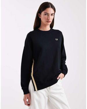 Fred Perry Felpa Nera Con Fettuccia Con Logo - Blu