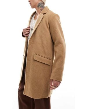 Jack & Jones Wool Blend Overcoat - Natural