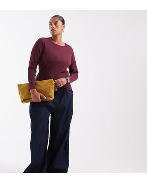 ONLY Solo Curve Top De Manga Larga En Burdeos-Morado - Rojo