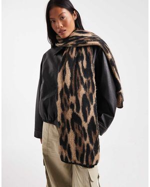 ONLY Leopard Print Scarf - Grey