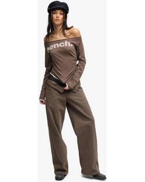 Bench x Superdry & Co Fitted Long Sleeve Layer Top - Brown