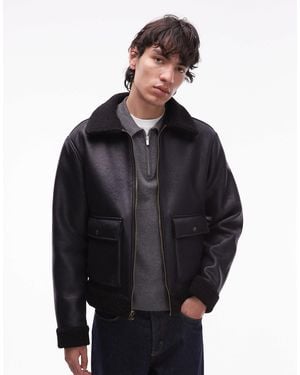 Wrangler Veste en imitation peau - Noir