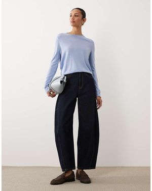 Mango Lichtgewicht Gebreide Top Met Ronde Hals - Blauw