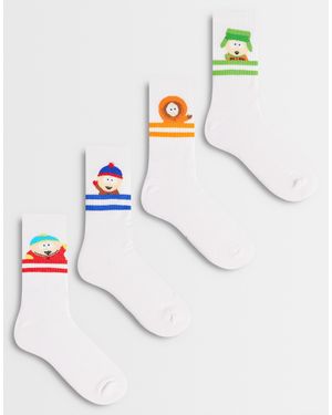 ASOS 4 Pack Socks With South Park Graphic - White