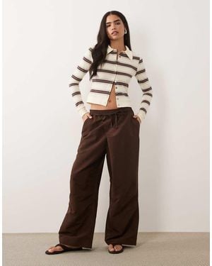 Lioness Signora Wrap Waistband Detail Relaxed Trousers - Natural