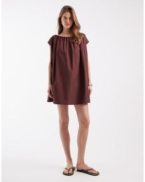 ASOS Vestido Corto Voluminoso Y Abullonado De -Rojo