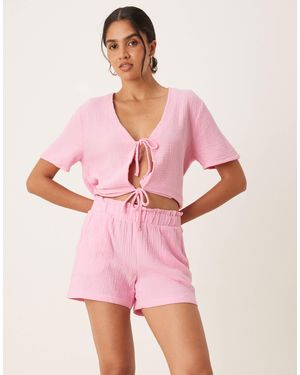 Jdy – shorts aus musselinstoff - Pink