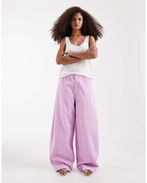 ASOS Pantalones Lilas De Corte Barrel Con Efecto Lavado De -Violeta - Rosa