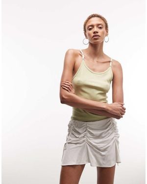 Weekday Mini Skirt With Gathered Hook And Eye Detail - White