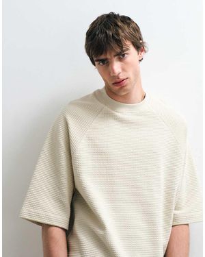 ASOS COLLECTIVE T-Shirt Super Oversize Pesante Testurizzata - Neutro