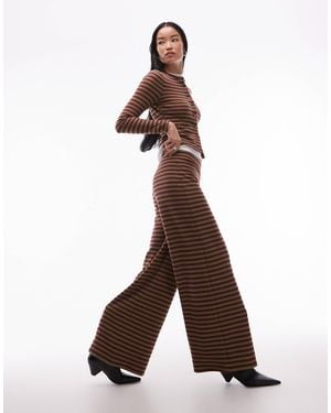 ASOS Supersoft Wide Leg Trouser Co-ord - Brown